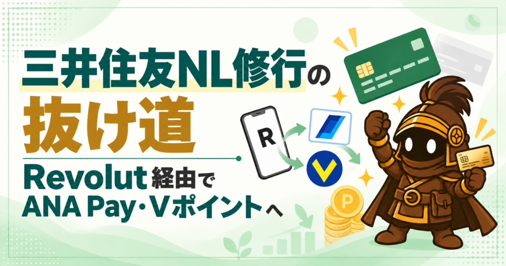 三井住友ゴールドNL修行の救世主！Revolut経由でANA Pay・VポイントPayへチャージする方法