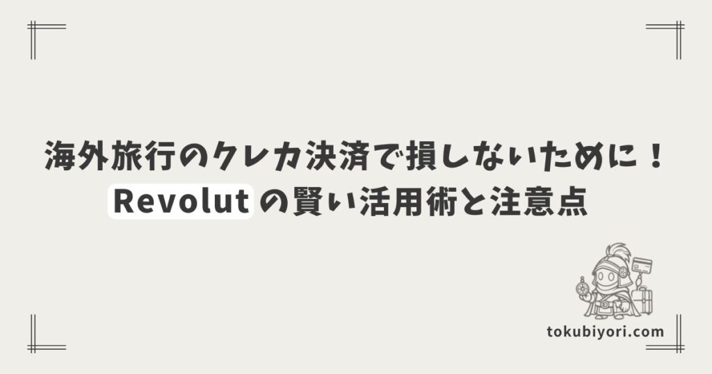 普段のクレカを海外で使うのは損？Revolutを活用した決済手数料の節約術