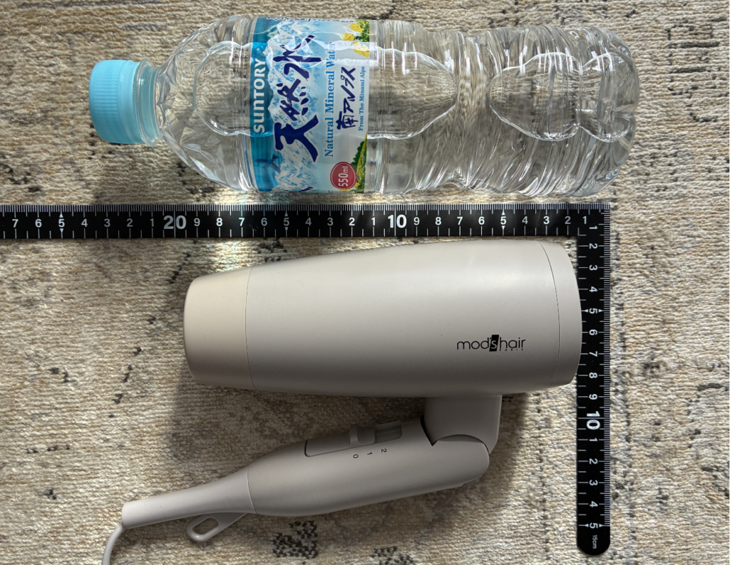 500mLペットボトルとモッズヘアMHD1234AGの比較