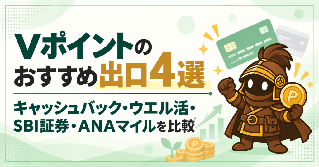 Vポイントのおすすめ出口4選！キャッシュバック・ウエル活・SBI証券・ANAマイルを比較