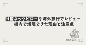 海外旅行の機内で爆睡できた！H型ネックピローをレビュー