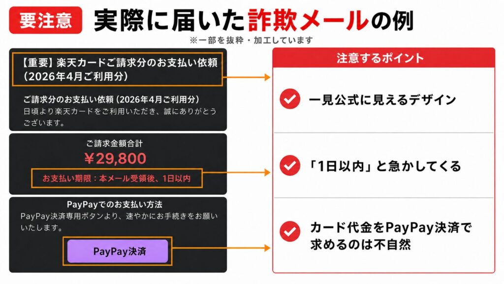 実際の詐欺メール