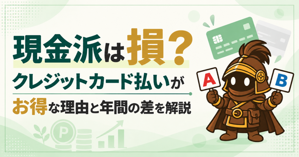 現金派は損？クレジットカード払いがお得な理由と年間の差を解説